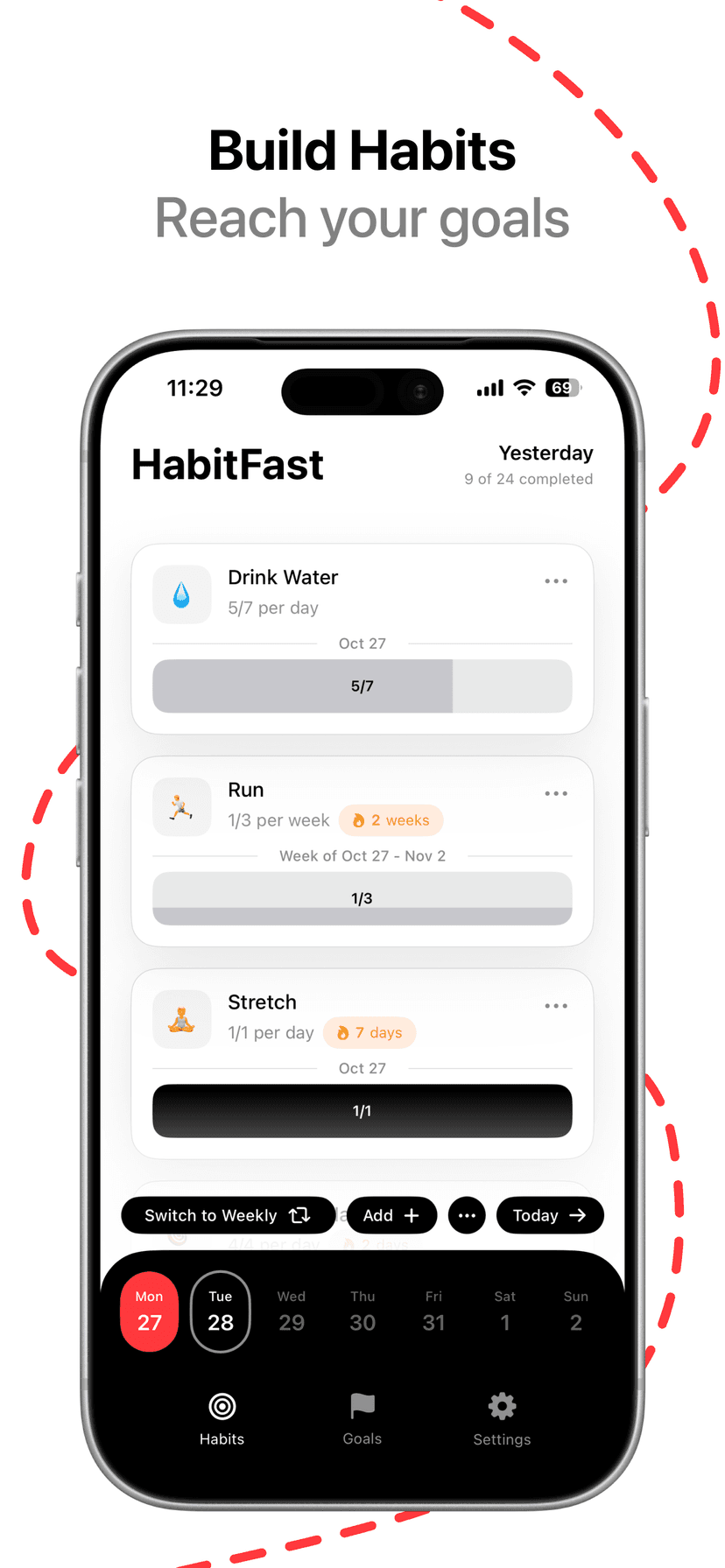 HabitFast - Habit Tracker screenshot 1
