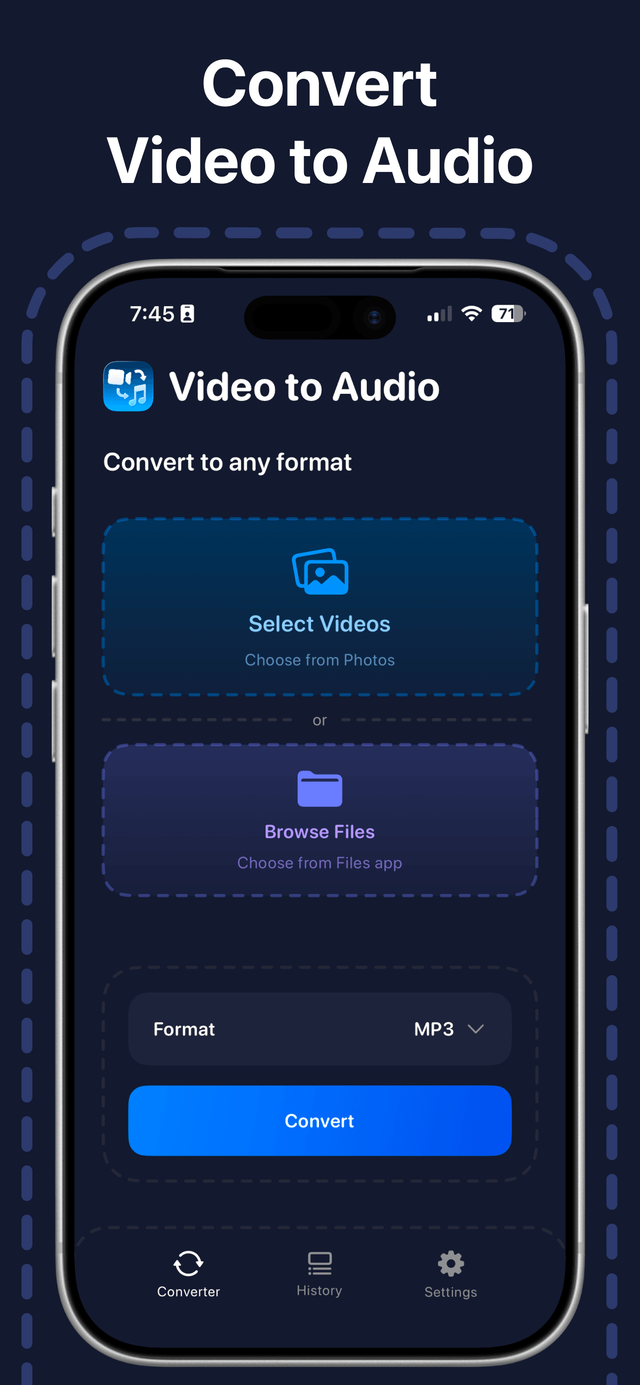 Convert Video to Audio: V2A screenshot 1