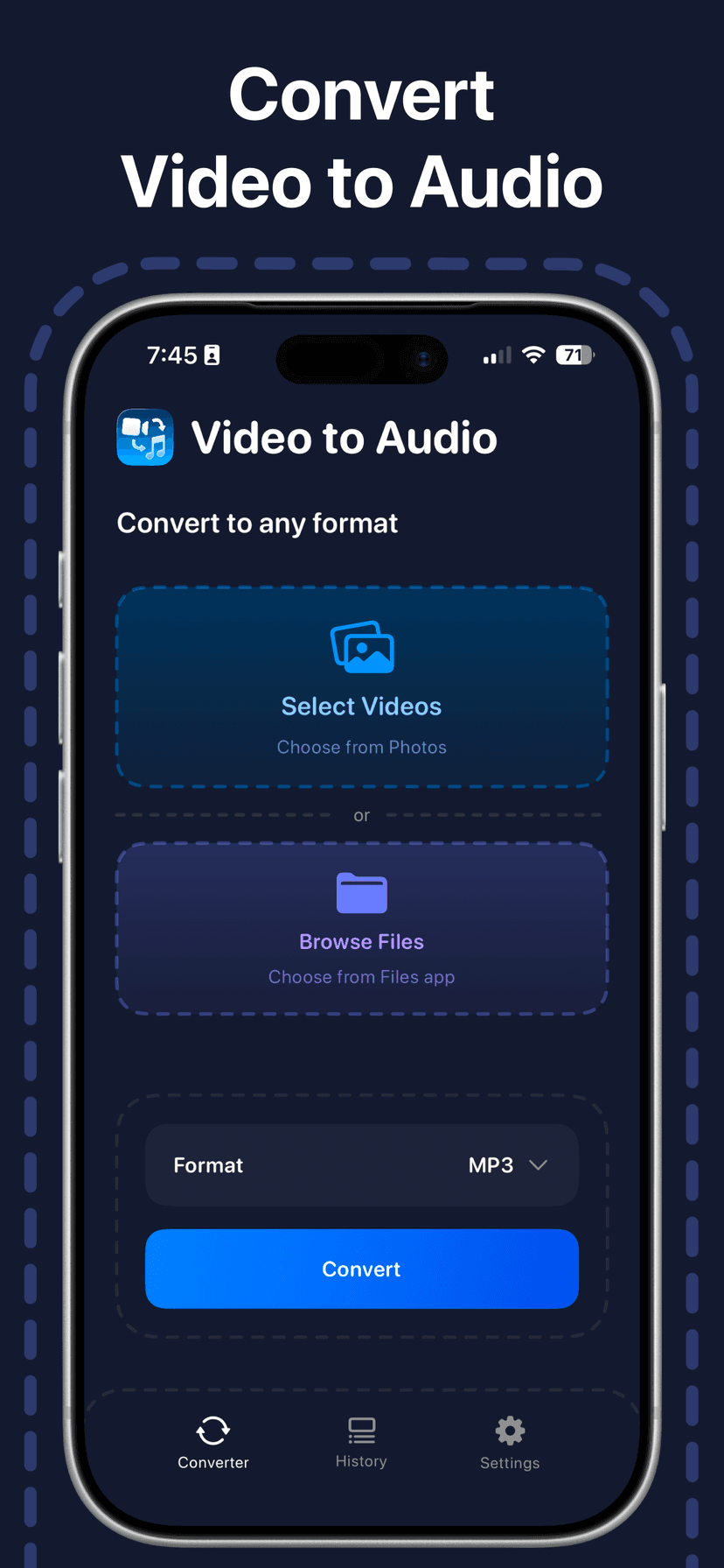 Convert Video to Audio: V2A screenshot 1